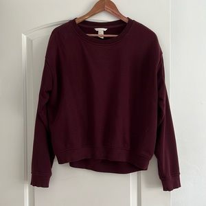 H&M Basics Maroon Crew Neck Sweatshirt